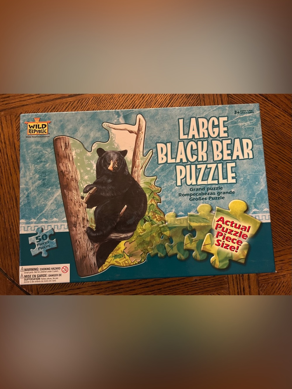 Large Black Bear Floor Puzzle by Wild Republic - 50 Pieces